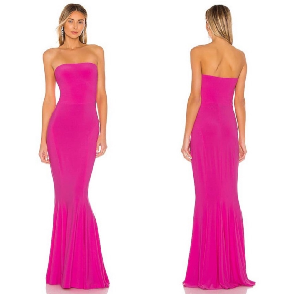 Norma Kamali x REVOLVE Strapless Fishtail Gown in Orchid Pink Size Small